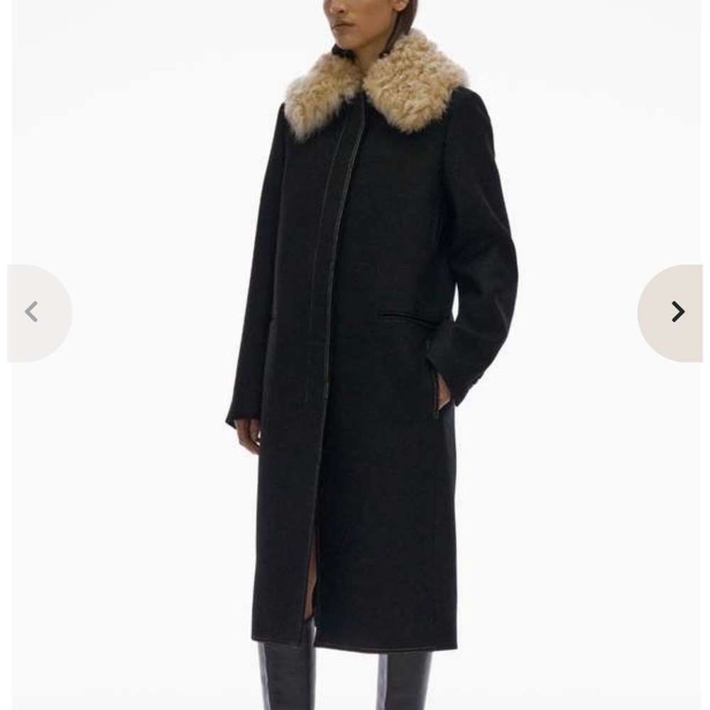SOLD! SOLD! SOLD! Helmet Lang - Black wool jacket removable shearling collar. - Picture 3 of 8